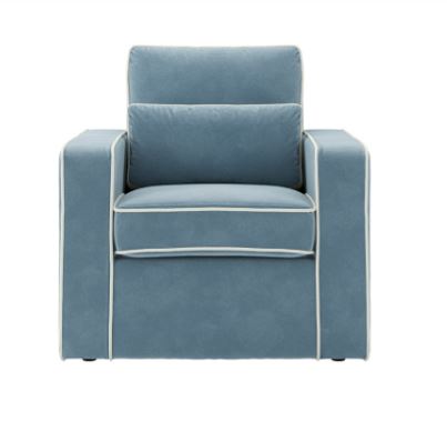 Blue armchair on a white background