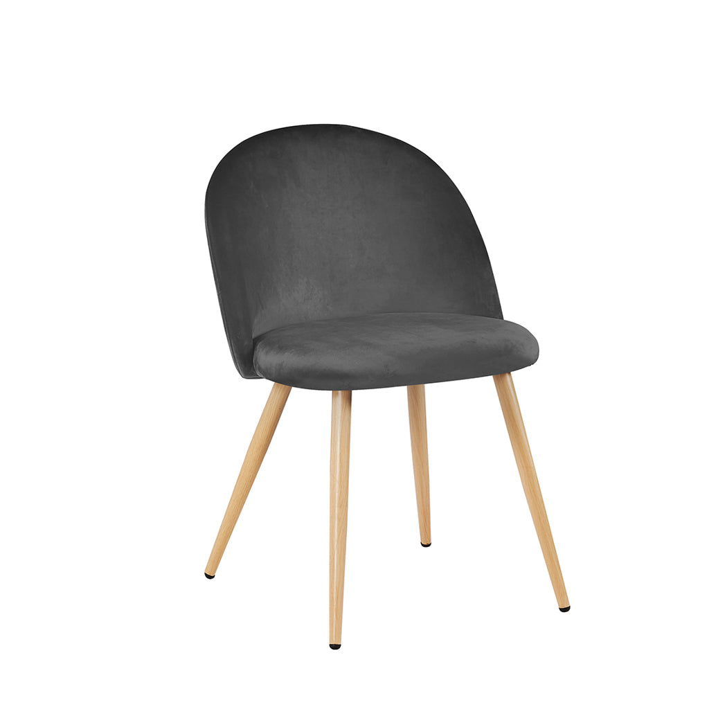 Grey dining chair with wooden legs