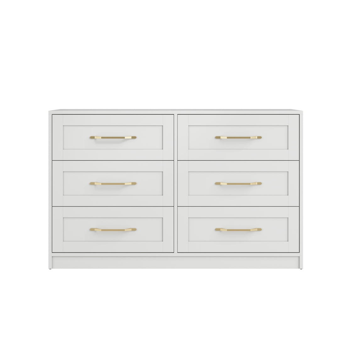 White six drawer chest with gold handles 