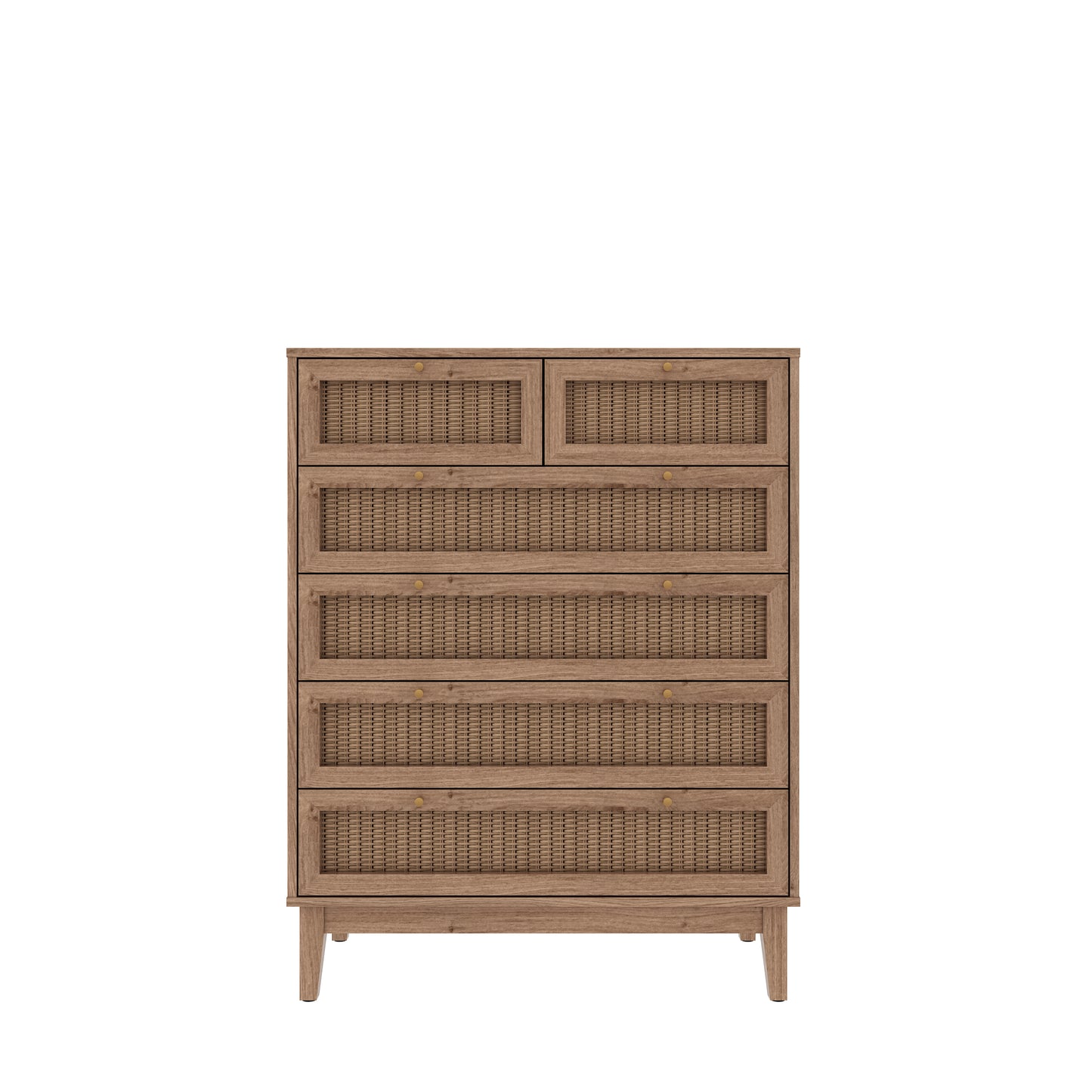 Natural rattan finish 4+2 chest of drawers