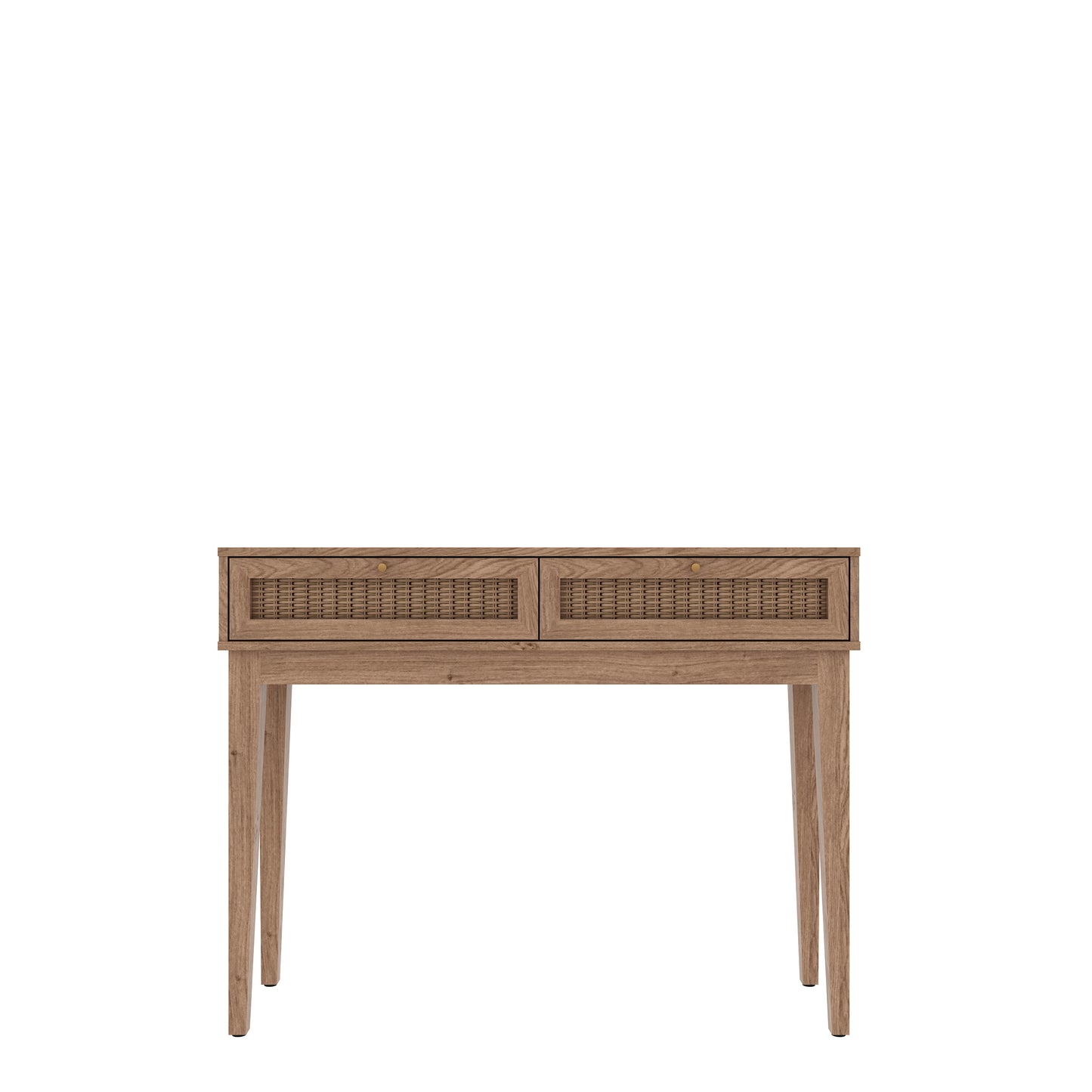 Natural rattan two drawer desk unit