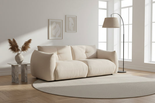 Beige sofa on a white background