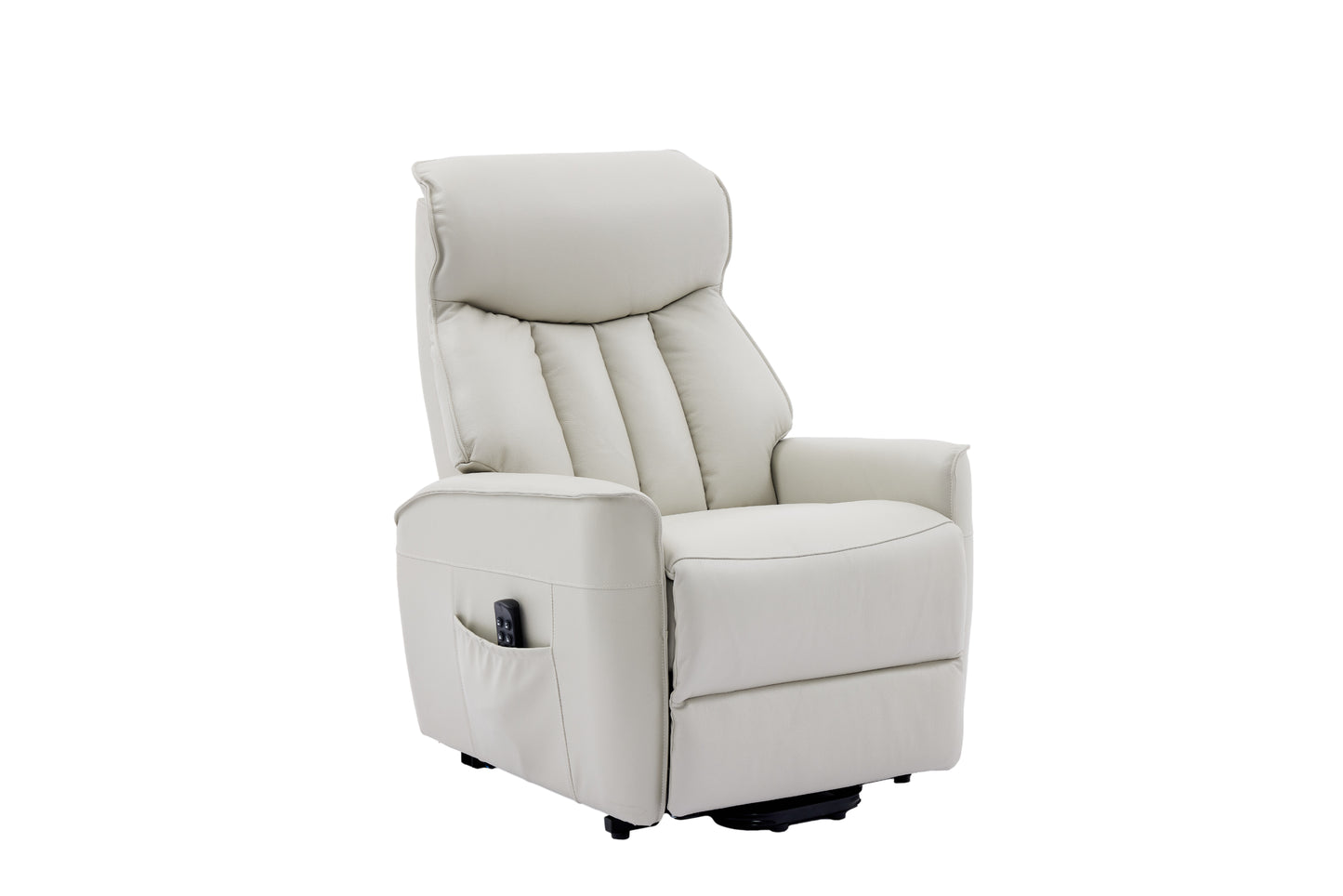 Beige recliner chair showing electric handset
