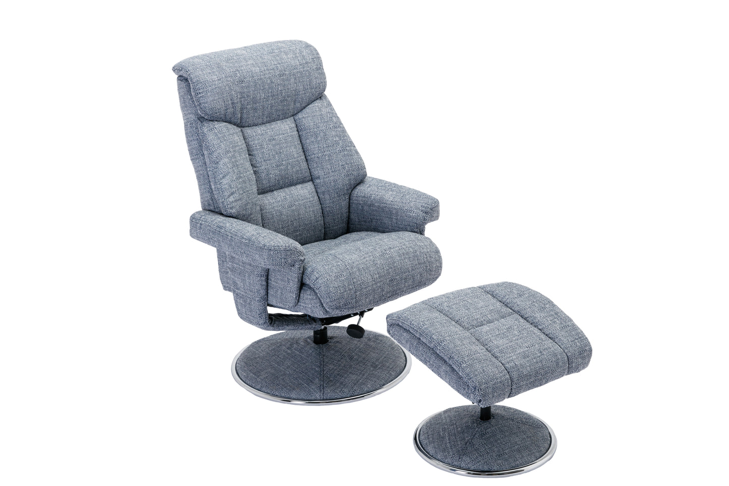 Marine colour recliner chair with footstool