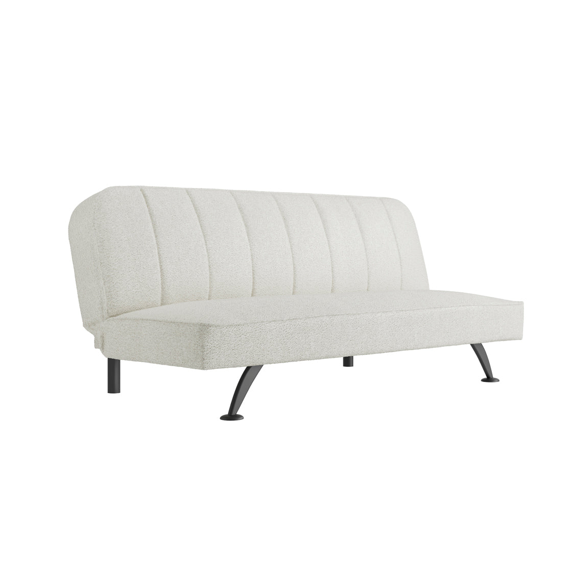 White sofa bed with black legs