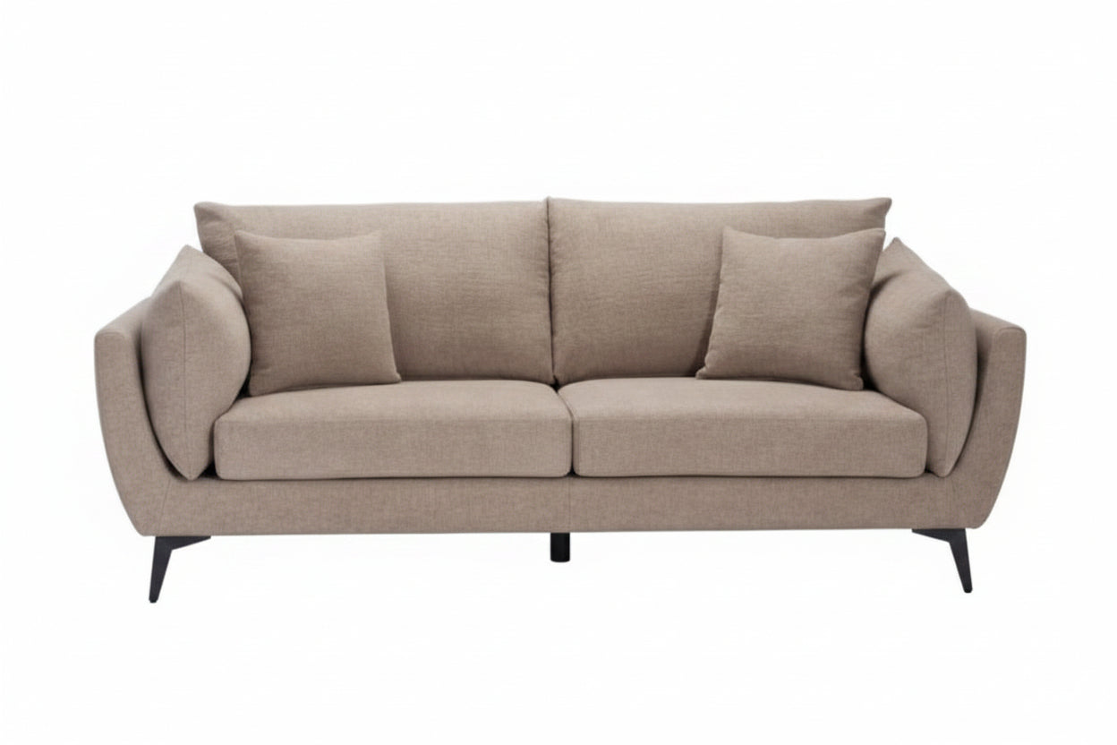 Beige sofa on a white background