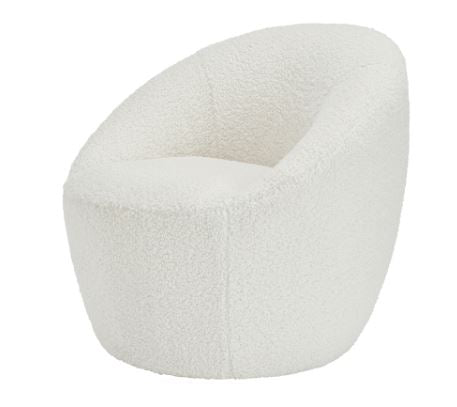 White textured chair in sumptuous shearling material 