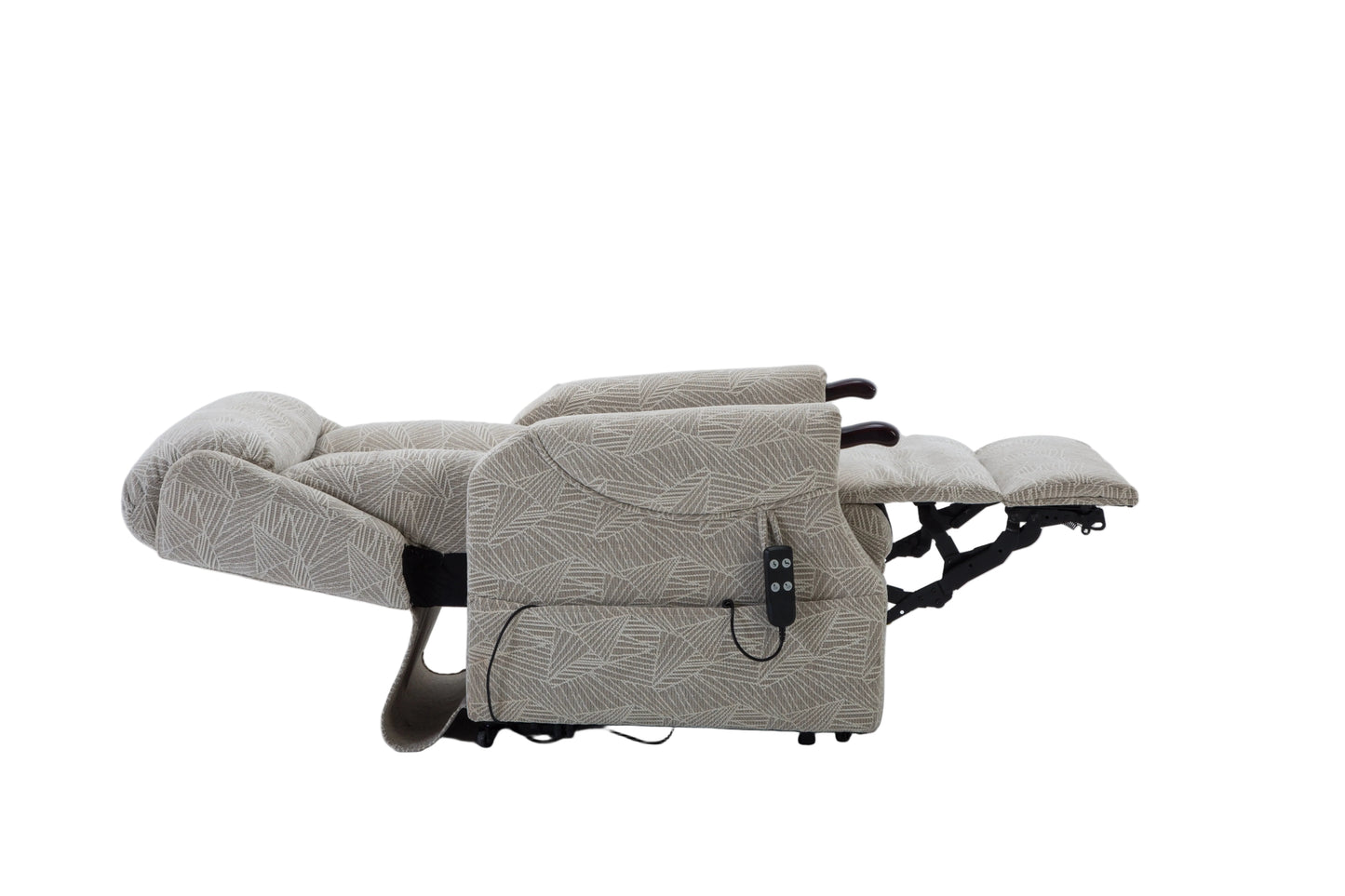 Grey recliner chair fully open view