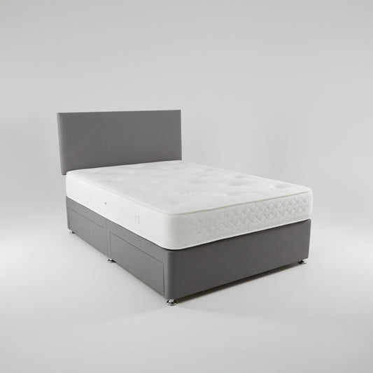 Mattress on a bed in a studio setting