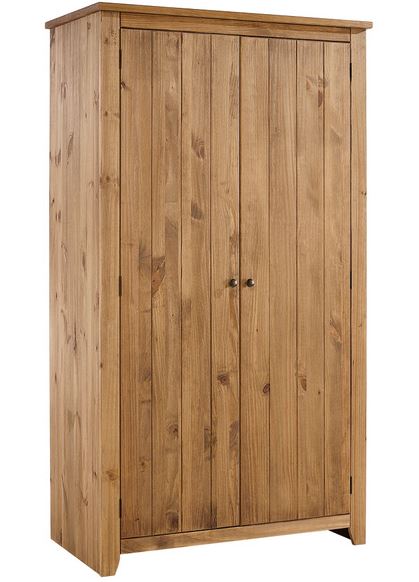 Two door solid pine wardrobe
