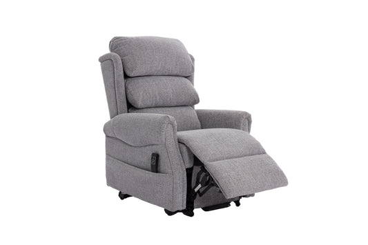 Grey recliner chair part open view