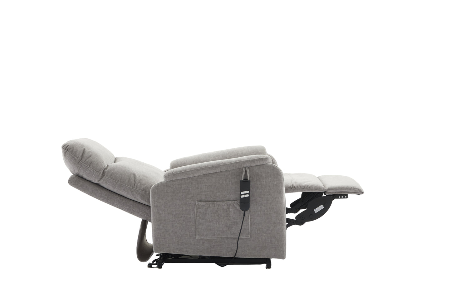 Grey recliner chair fully open view