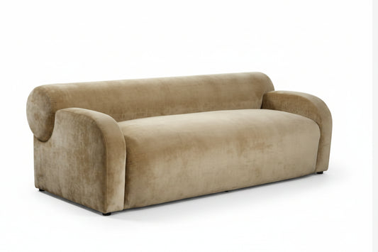 Beige sofa on a white background