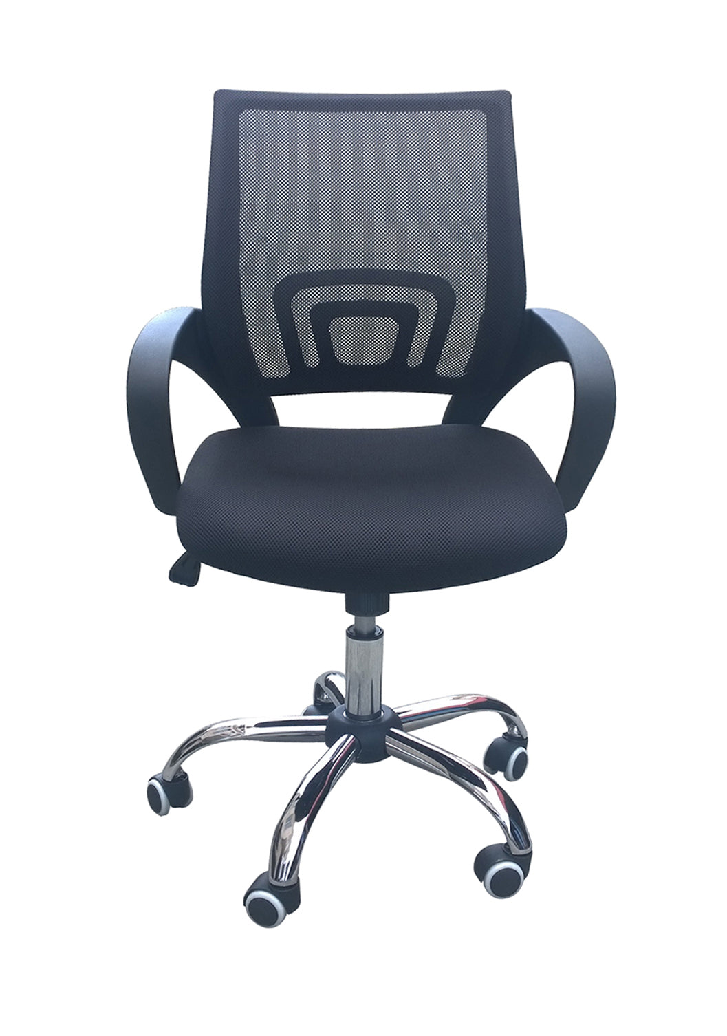 Black office chair with mesh backrest 