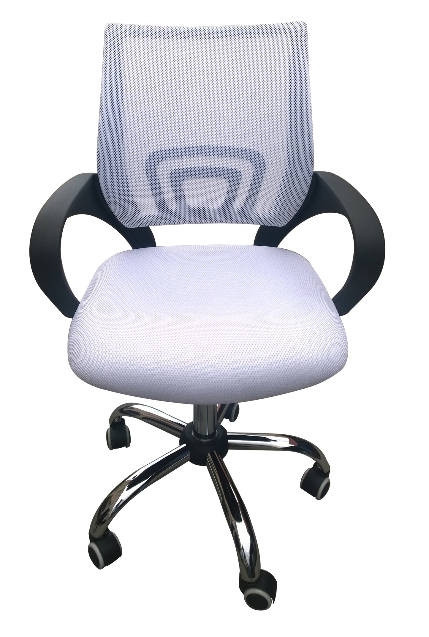 White office chair with mesh backrest
