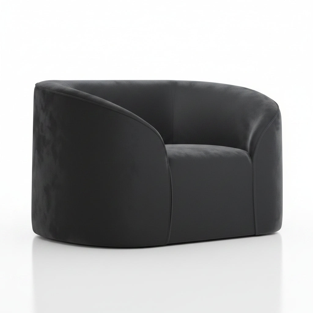 Black armchair on a white background