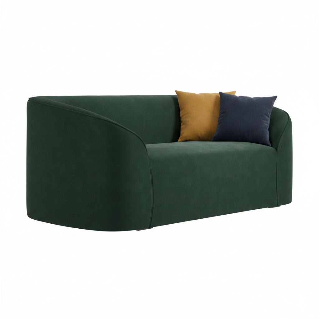 Green sofa on a white background