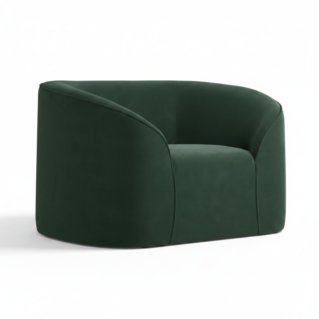 Green armchair on a white background