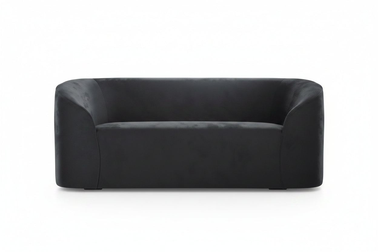 Black sofa on a white background