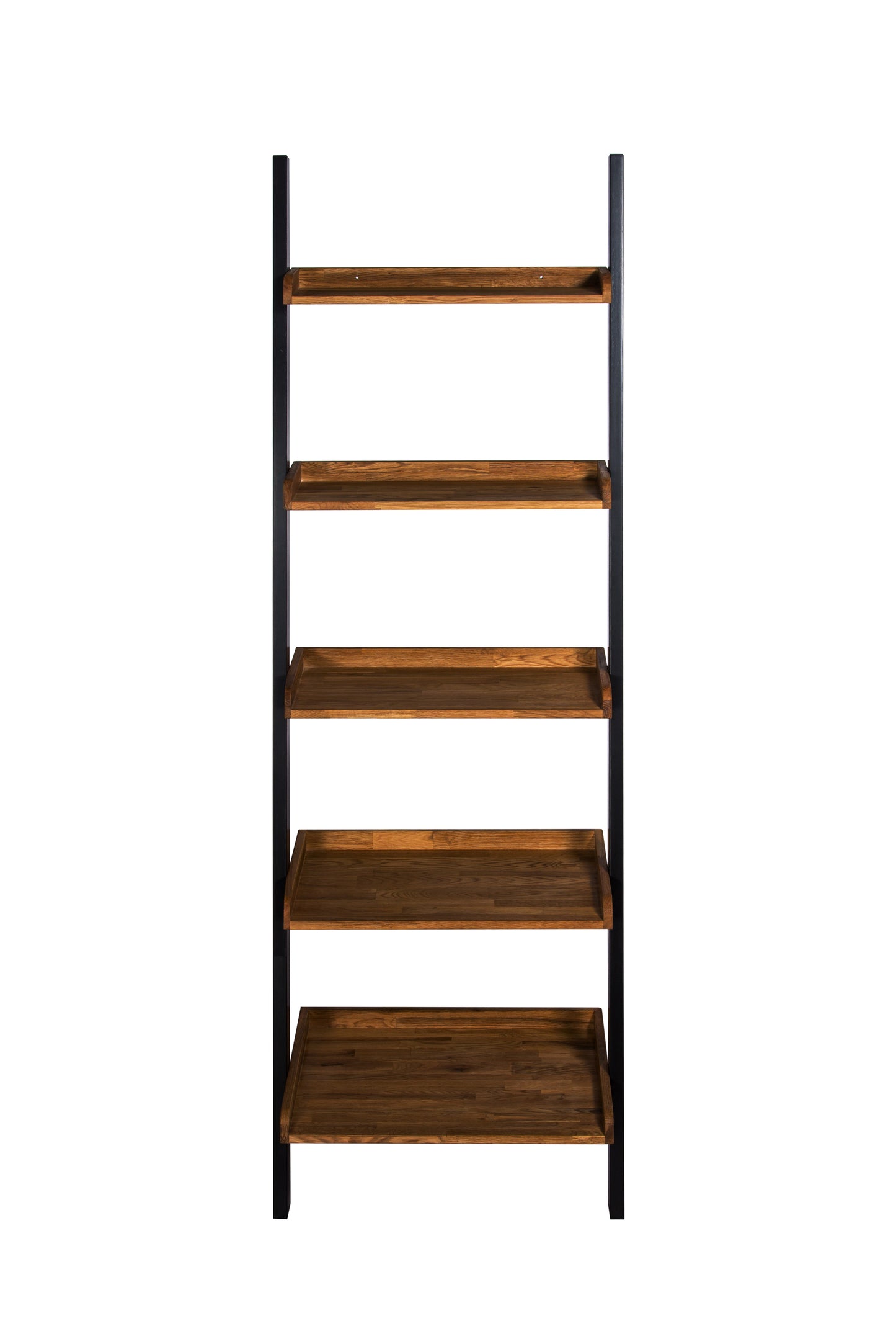 Wooden ladder shelf with five shelves 