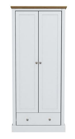 DEVON RANGE (Two door one drawer wardrobe) White