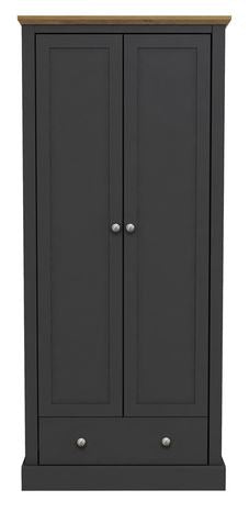 DEVON RANGE (Two door one drawer wardrobe) Charcoal
