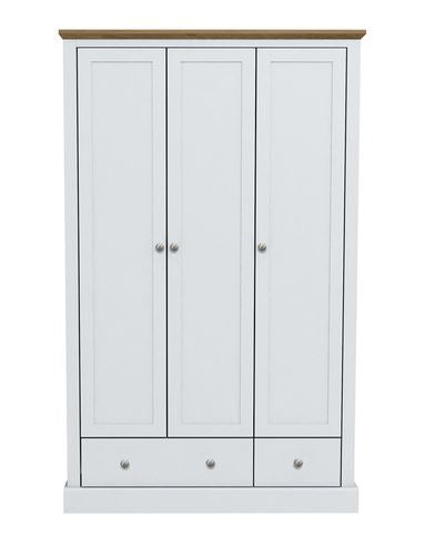 DEVON 3 DOOR 2 DRAWER WARDROBE, WHITE