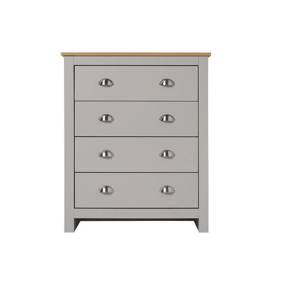 Lancaster grey & oak large four drawer chest
