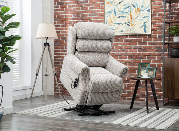 Lincoln lift and rise recliner Wheat fabric raised