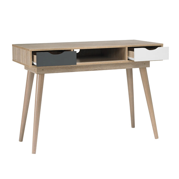 Scandi desk Grey white & Light oak-glenwood furnishings