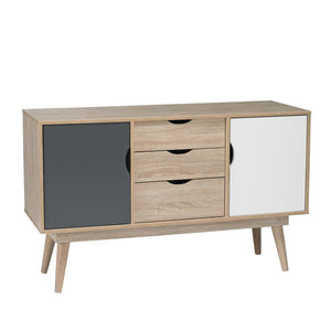 Scandi sideboard Grey white and oak-glenwood furnishings