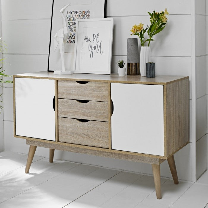Scandi sideboard with white doors Glenwood Furnishing