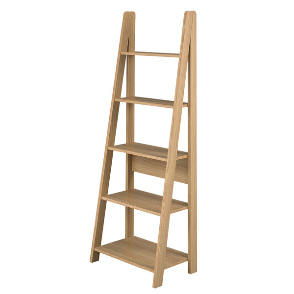 Tiva ladder bookcase oak